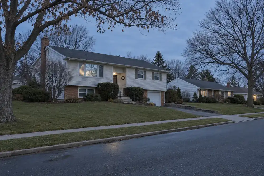 Illustration of a typical residential street in the Bethpage, NY area