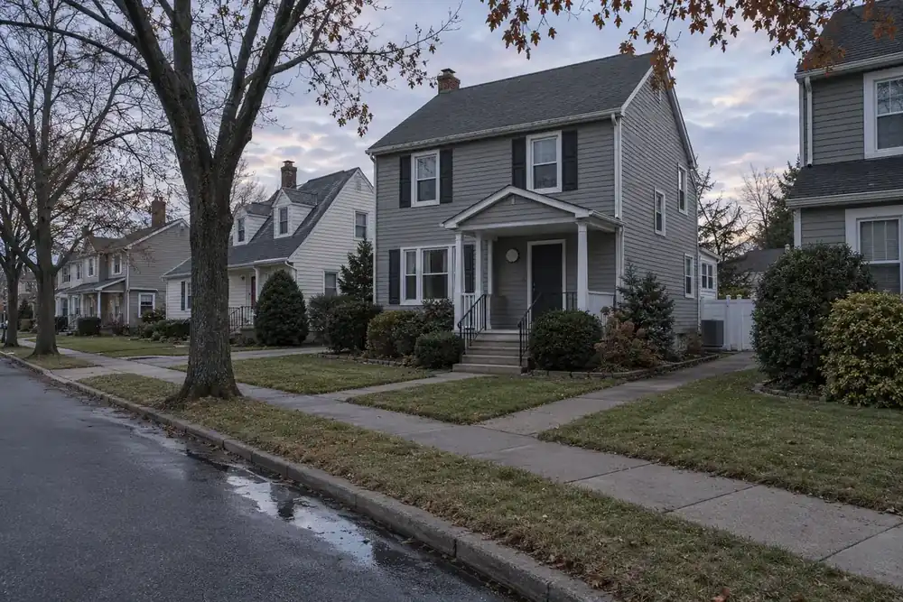 Illustration of a typical residential street in the Freeport, NY area