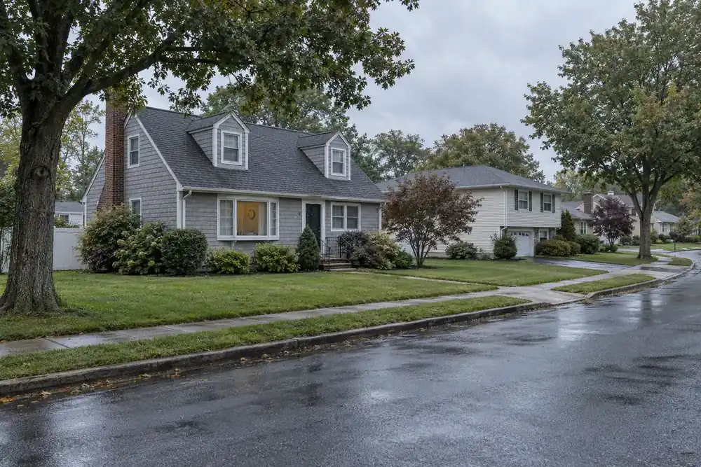 Illustration of a typical residential street in the West Islip, NY area